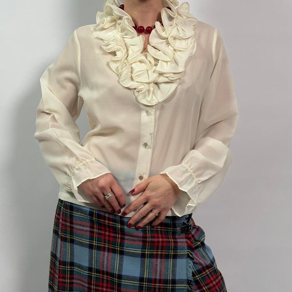 LeMonde by Ship N' Shore Sheer Ruffled Blouse - Medium